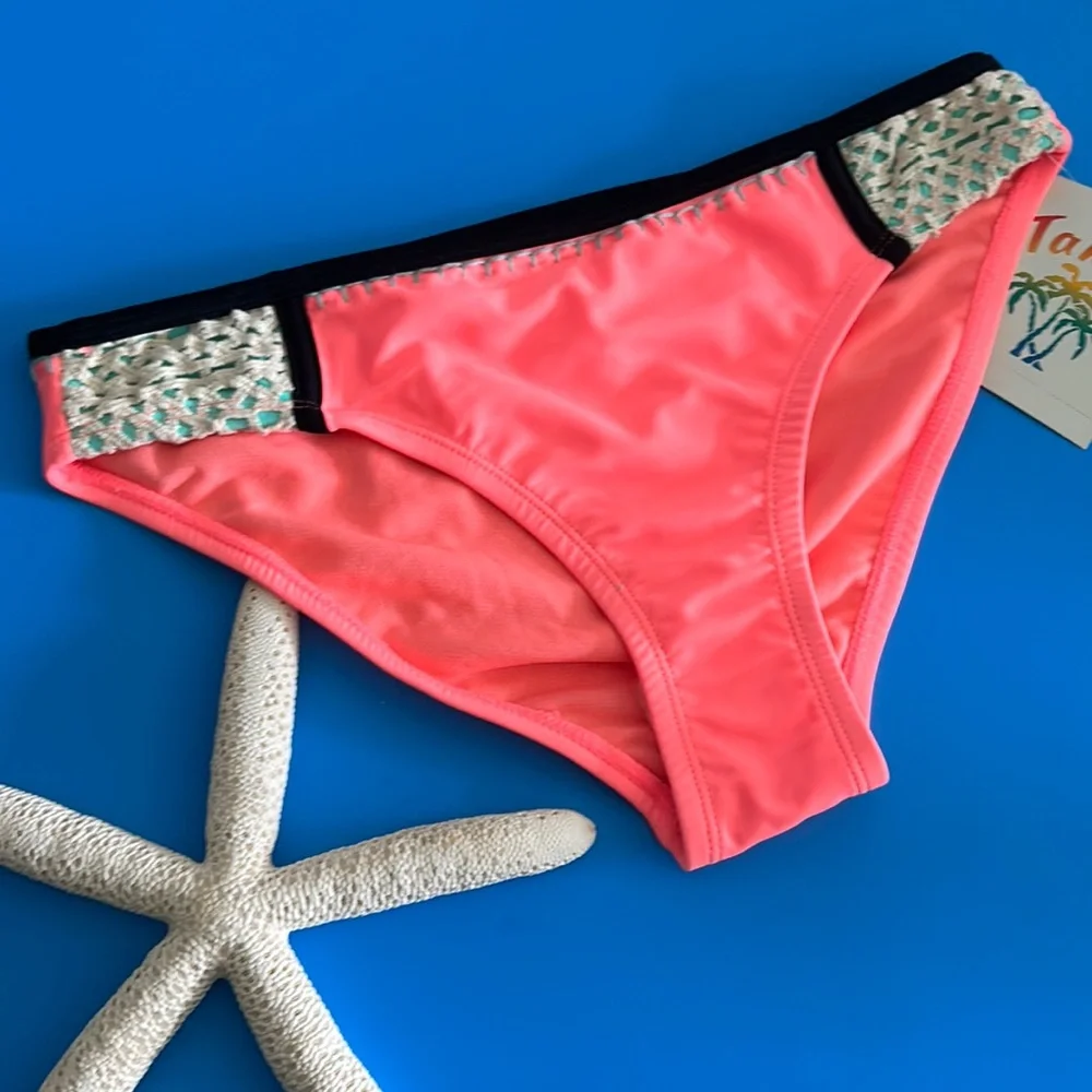 Coral Peach Smoothie Swimwear Bikini Bottom - Picture 8 of 9